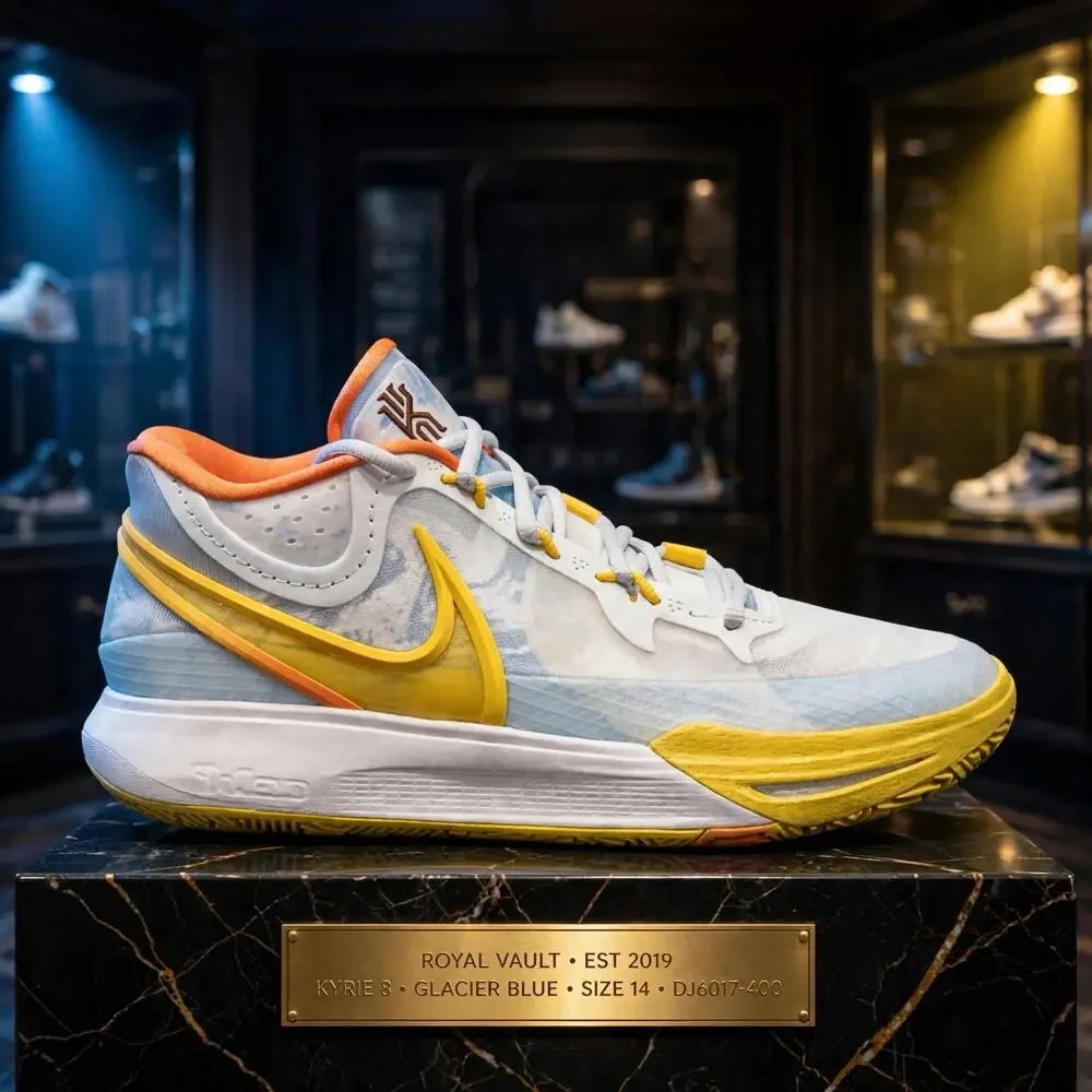 Size 14 - Nike Kyrie 8 Glacier Blue Yellow Strike DJ6017-400 Brand New Hoop Shoe